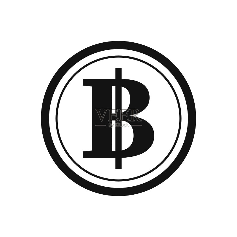 白色背景下的泰铢图标矢量图图标素材