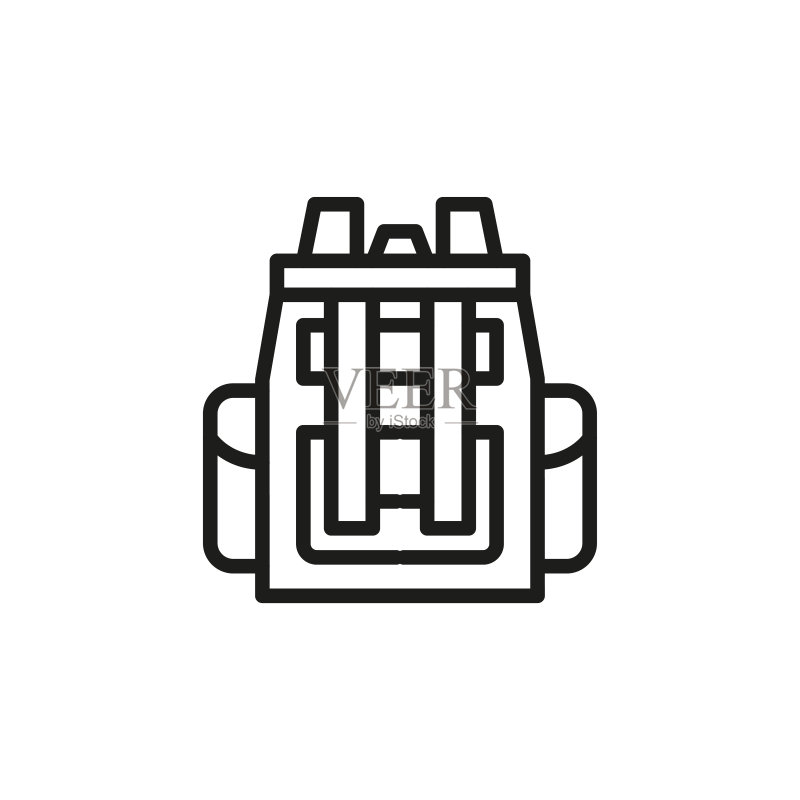 简约背包线条图标图标素材