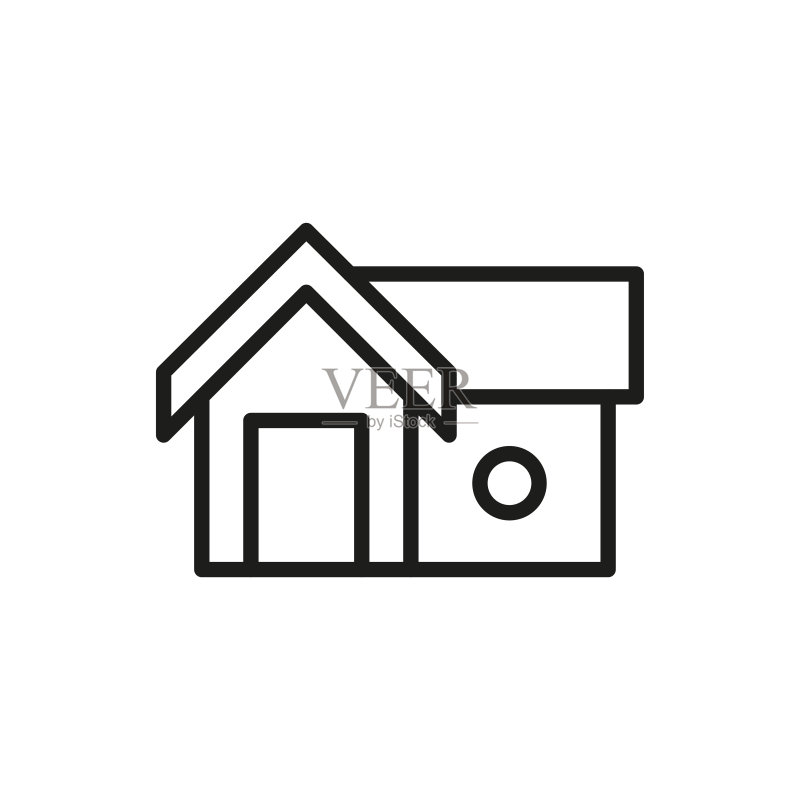 简约住宅线性图标图标素材