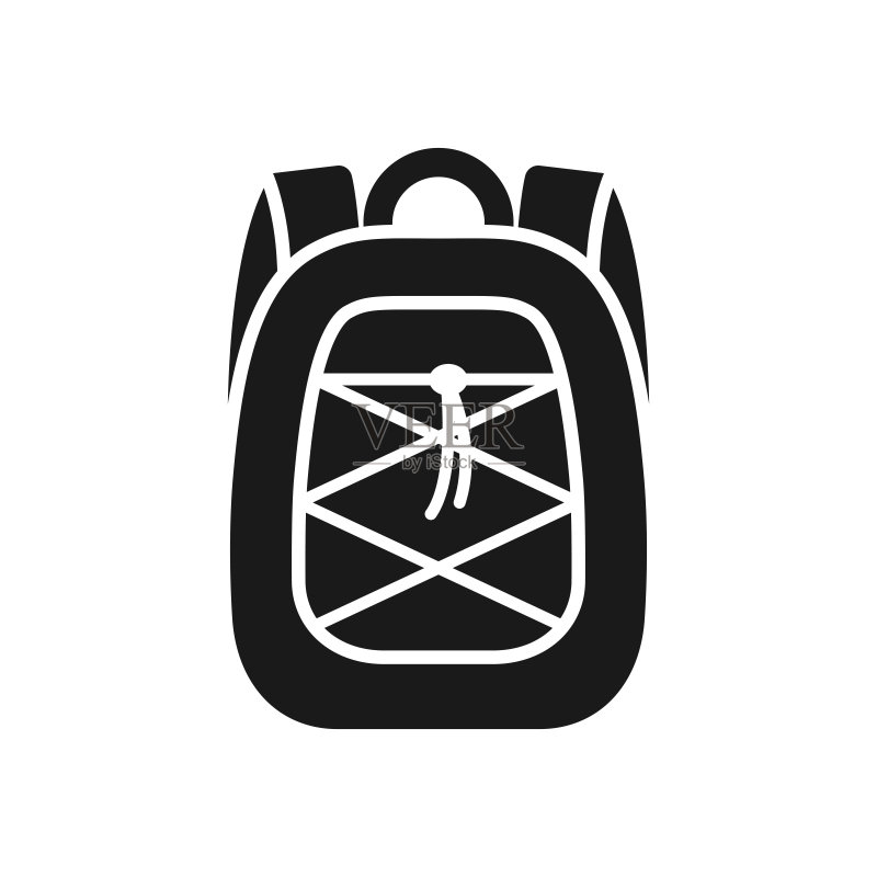 背包简约黑色孤立矢量图标图标素材