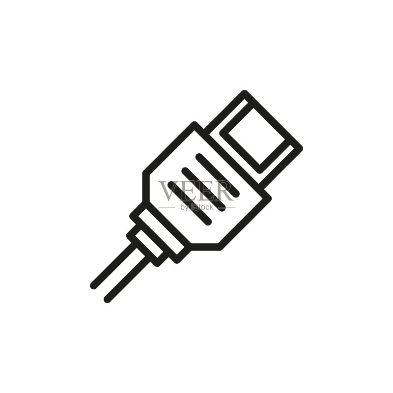 简约电缆线条图标图标素材