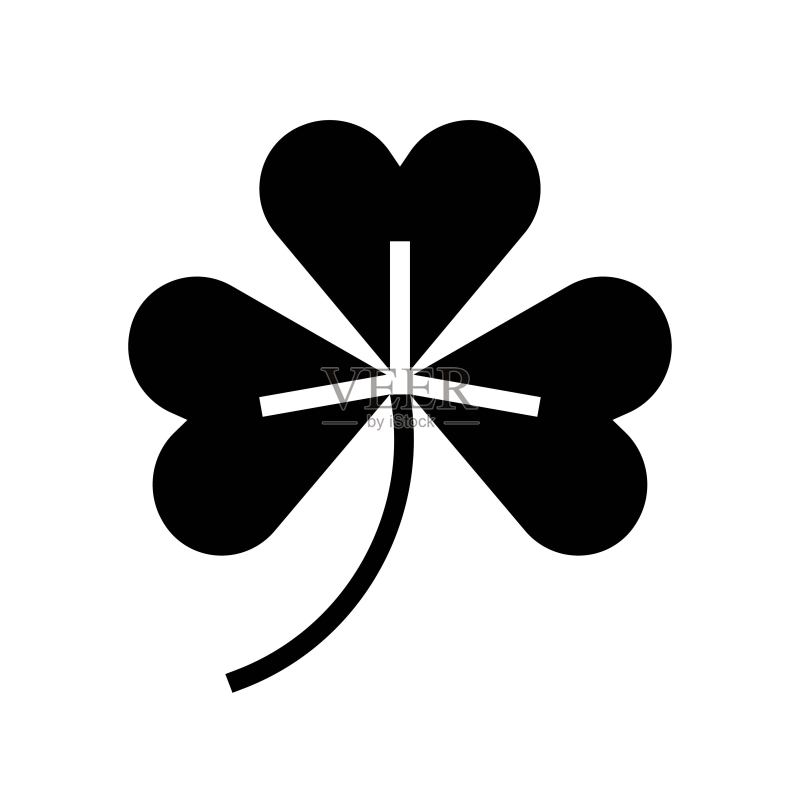 三叶草图标，圣帕特里克节相关矢量图标素材