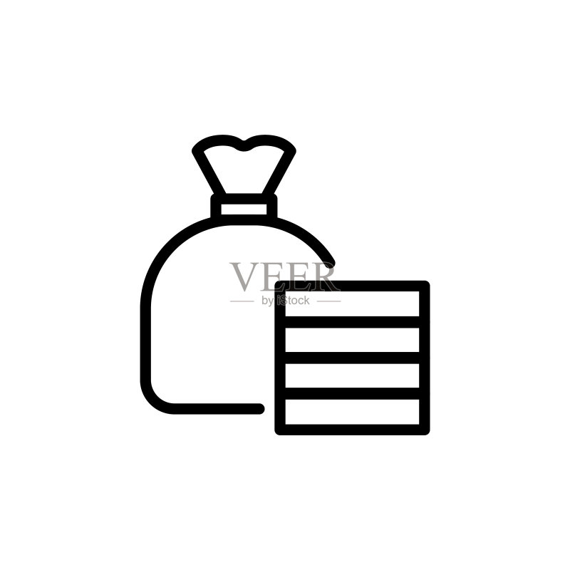 简约钱袋线性图标图标素材