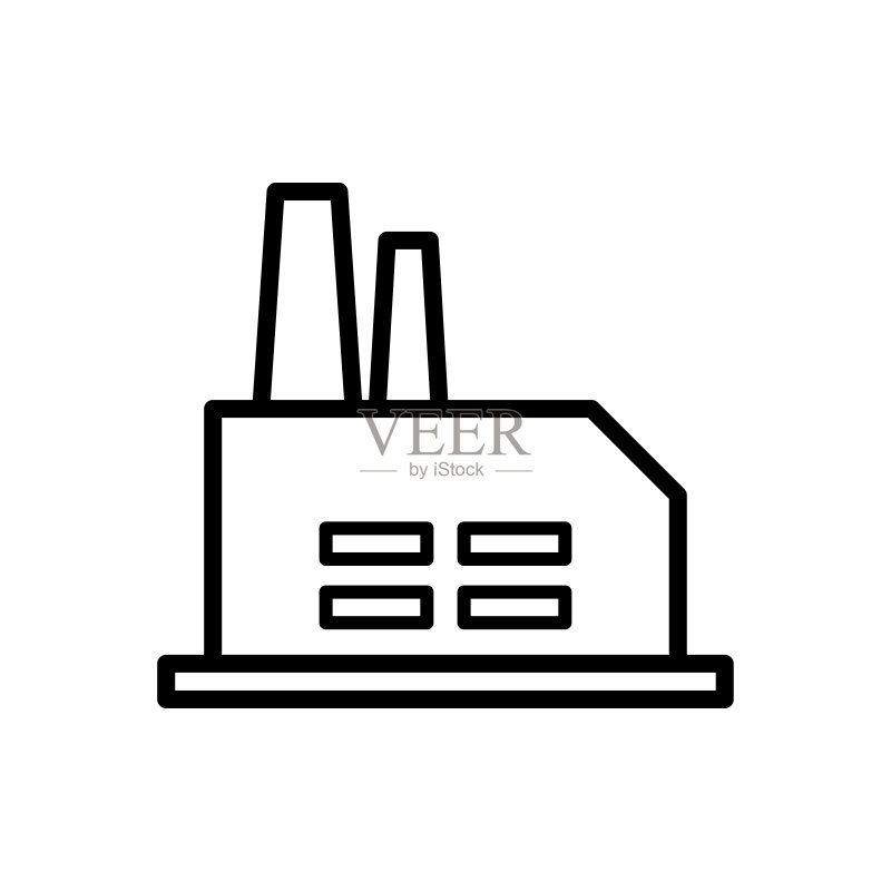 工厂建筑图标矢量设计模板图标素材