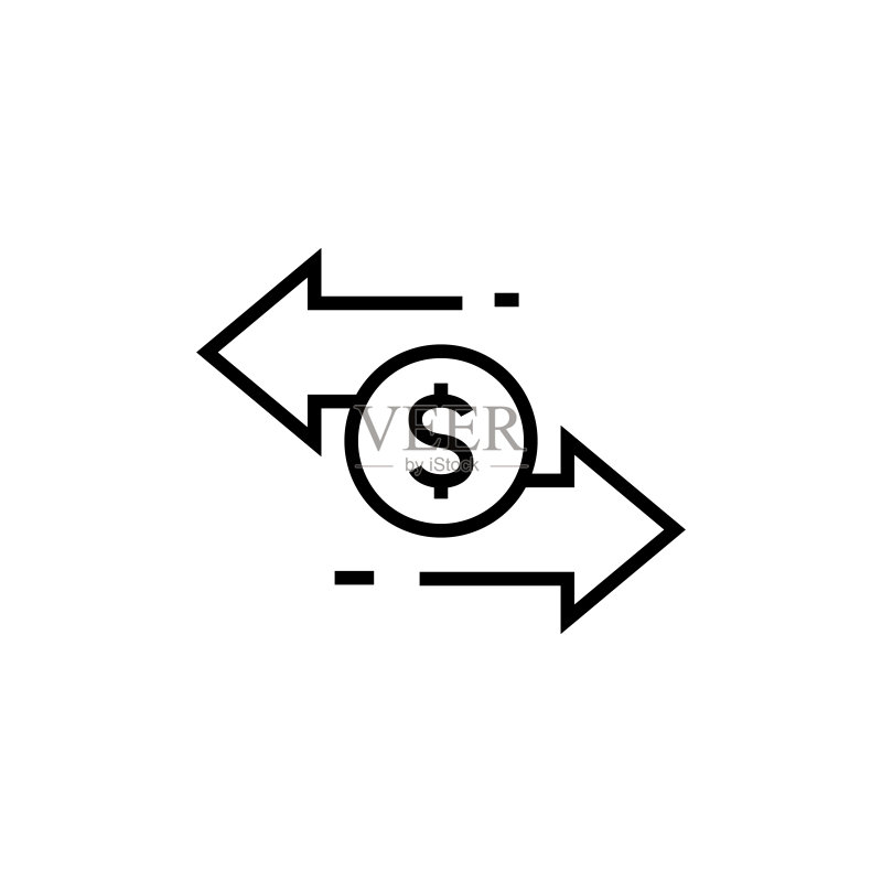 银行系统线性图标概念符号轮廓矢量图图标素材