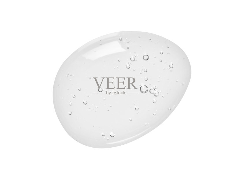 液体凝胶质地。清晰的美容血清滴分离在白色背景正版图片素材