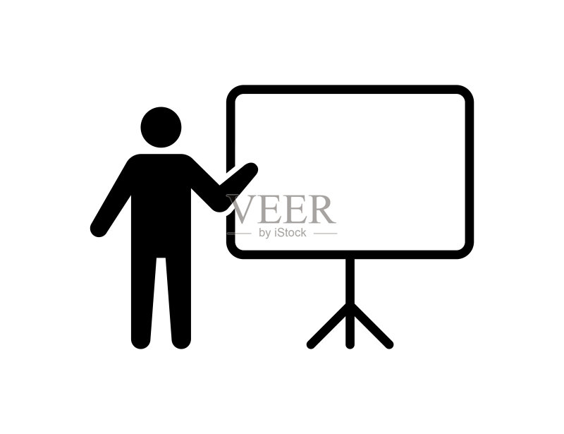 培训演示矢量隔离图标：学校老师演示图标教育符号矢量学校老师插图图标素材