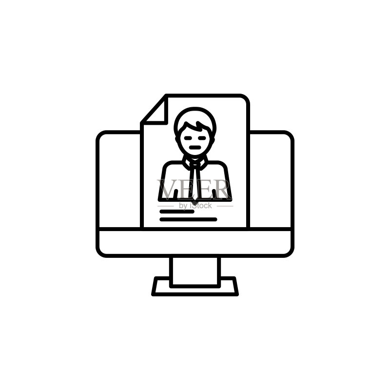 白色背景上的课程表线性图示图标图标素材