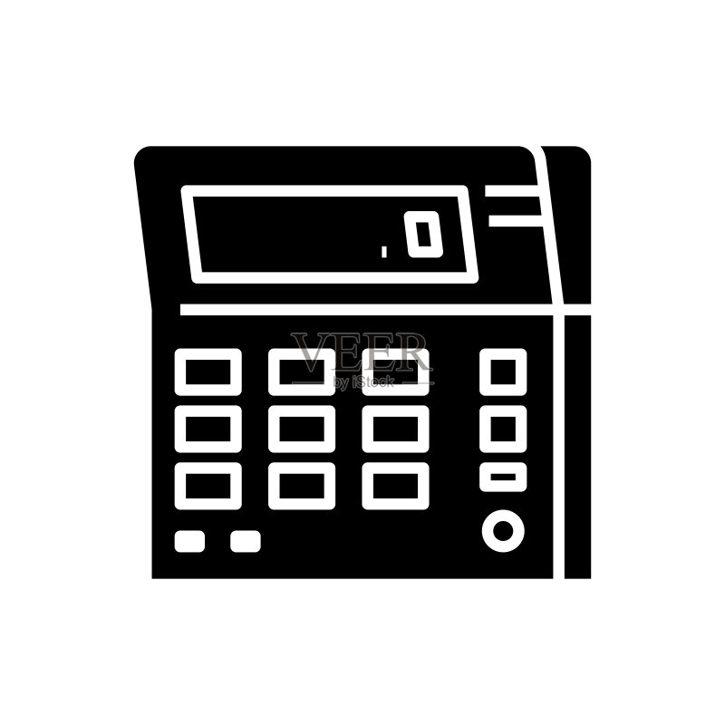 价格计算黑色图标概念图矢量扁平符号图标素材