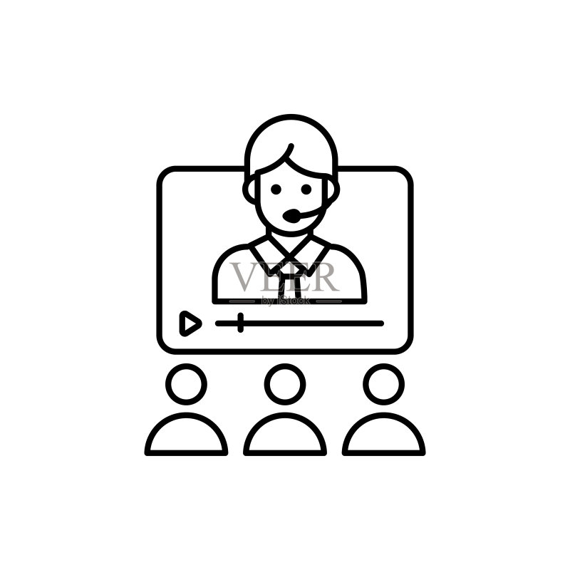 视频会议矢量图图标素材