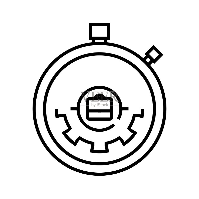 时间管理线性图标，矢量概念插画图标素材