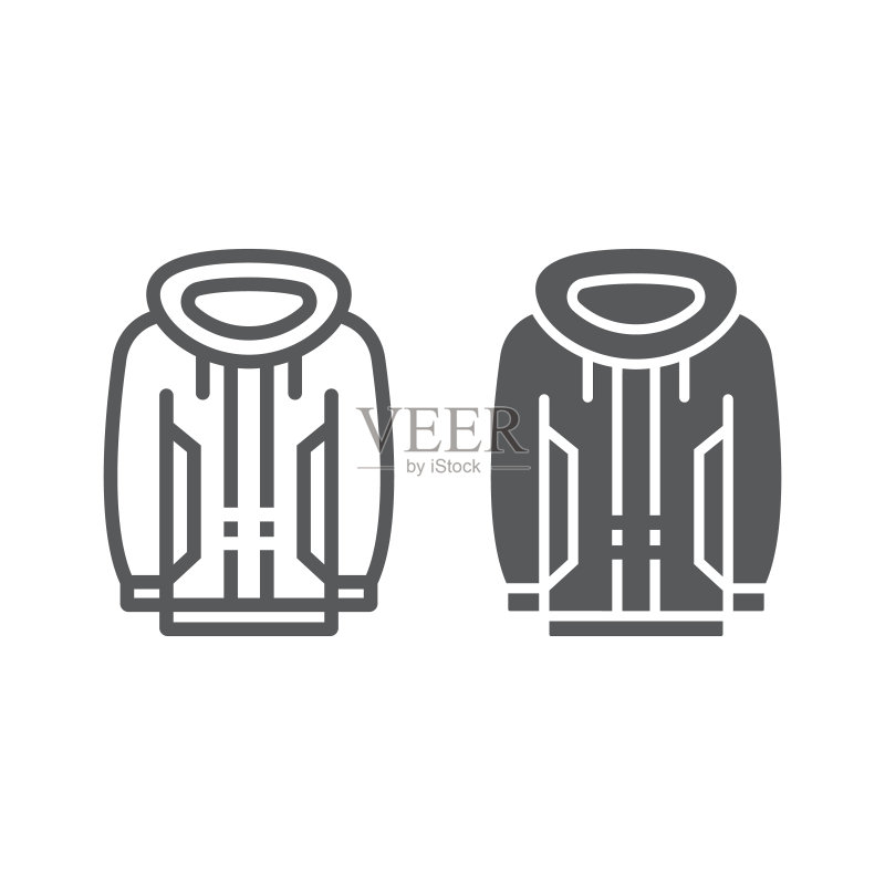 智能服装线条和Glyph图标：技术与未来图标素材