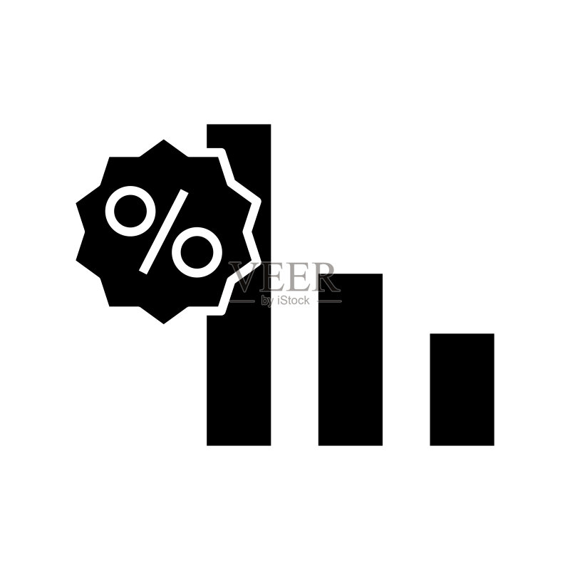 销售图表黑色图标概念矢量符号图标素材