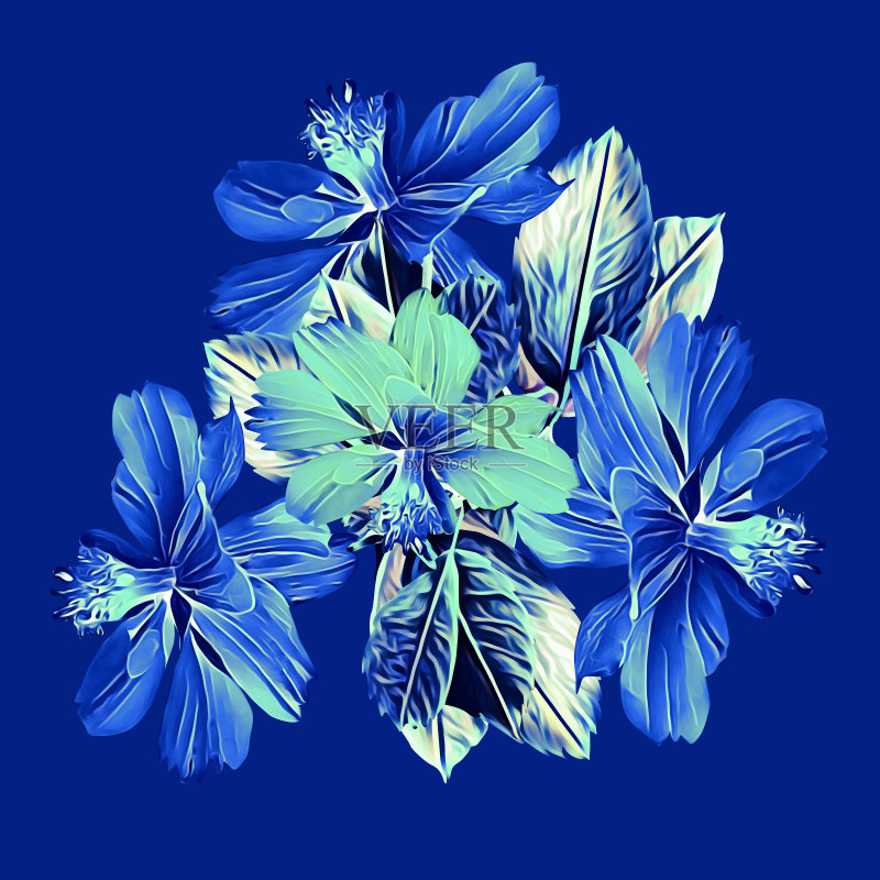 黄花新，水彩画花束。正版元素素材