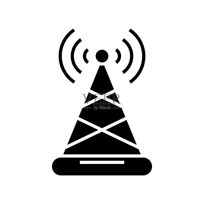 Wifi路由器黑色图标概念图图标素材