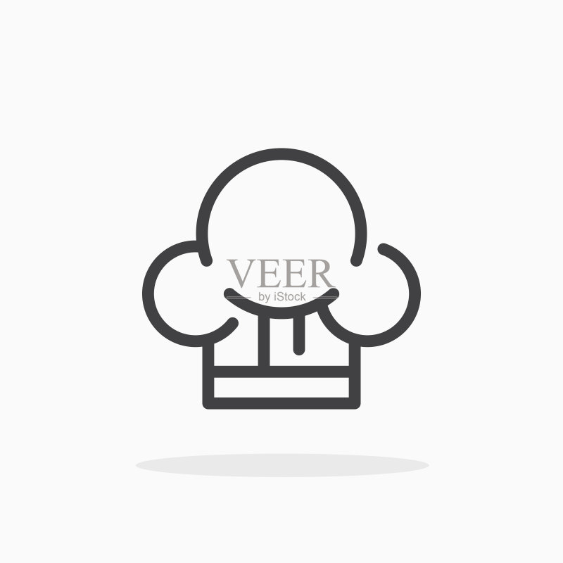 线条风格厨师帽图标图标素材