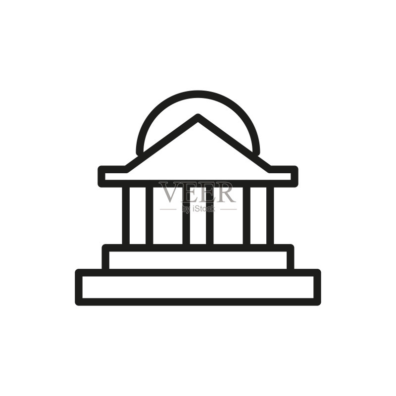 银行线条图标图标素材