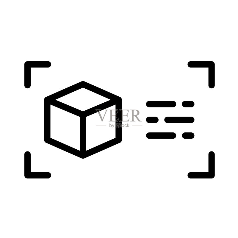 增强现实3D物体信息轮廓矢量图标图标素材