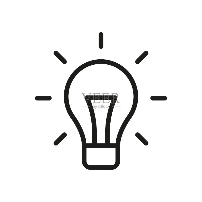 简约灯泡线条图标图标素材