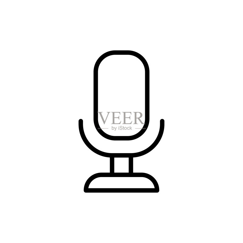 简约麦克风线条图标图标素材