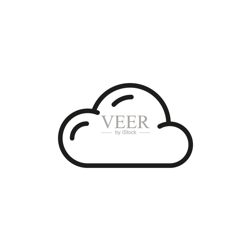 简约云朵线条图标图标素材