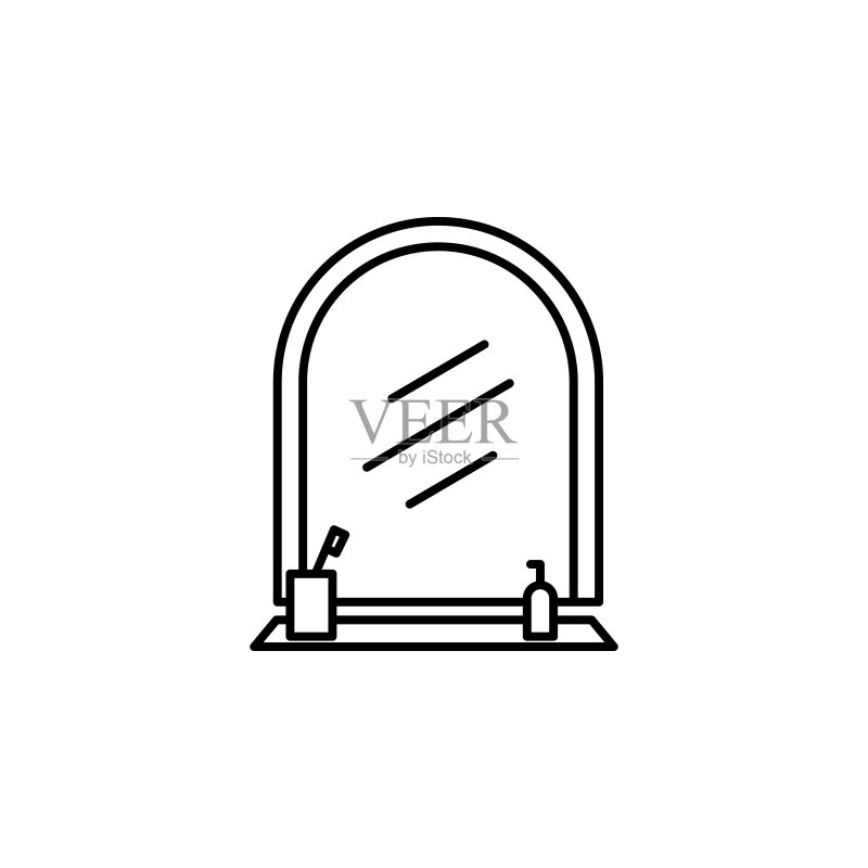 浴室家具水槽线条插画图标图标素材