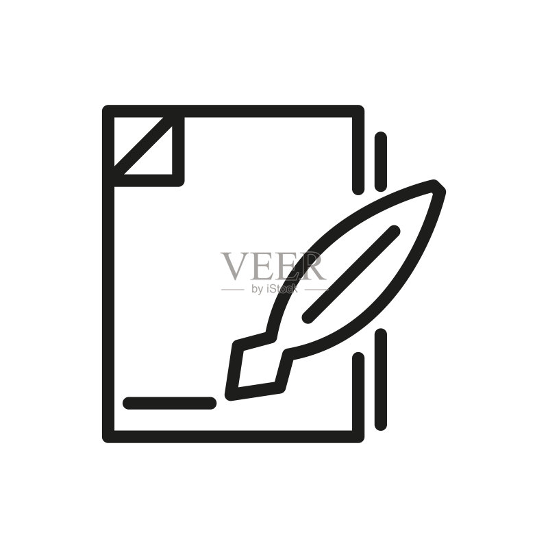 简约合同线稿图标图标素材