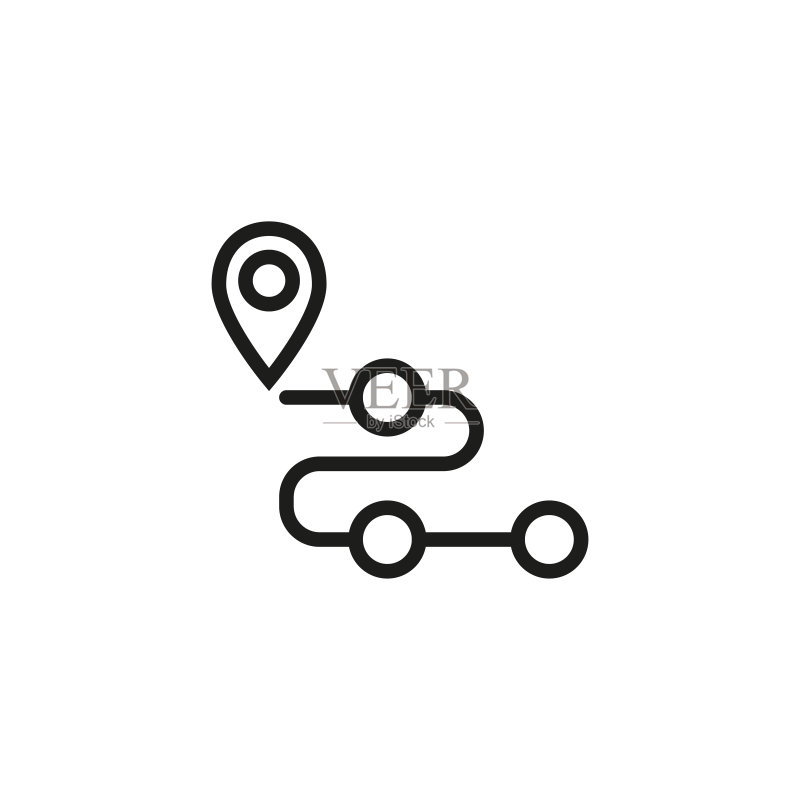 简约路线线性图标图标素材