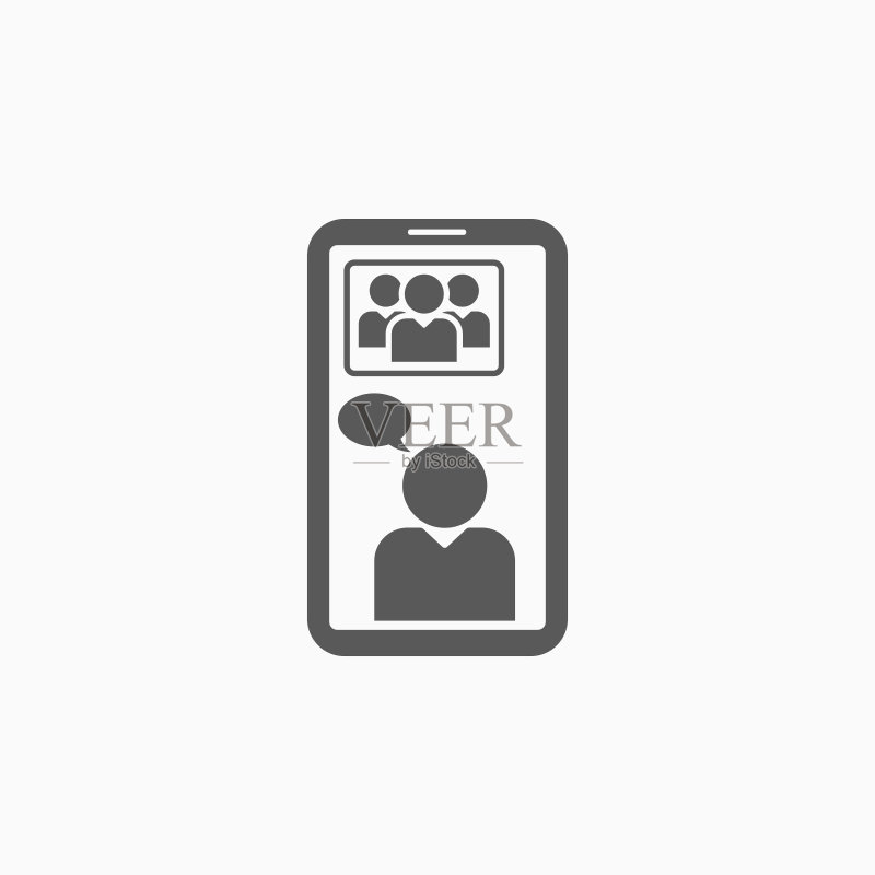 在线会议智能手机图标，视频通话矢量图图标素材