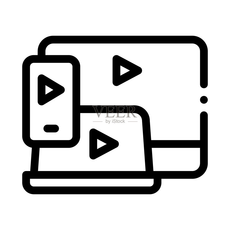 所有设备包含图标矢量轮廓插图图标素材