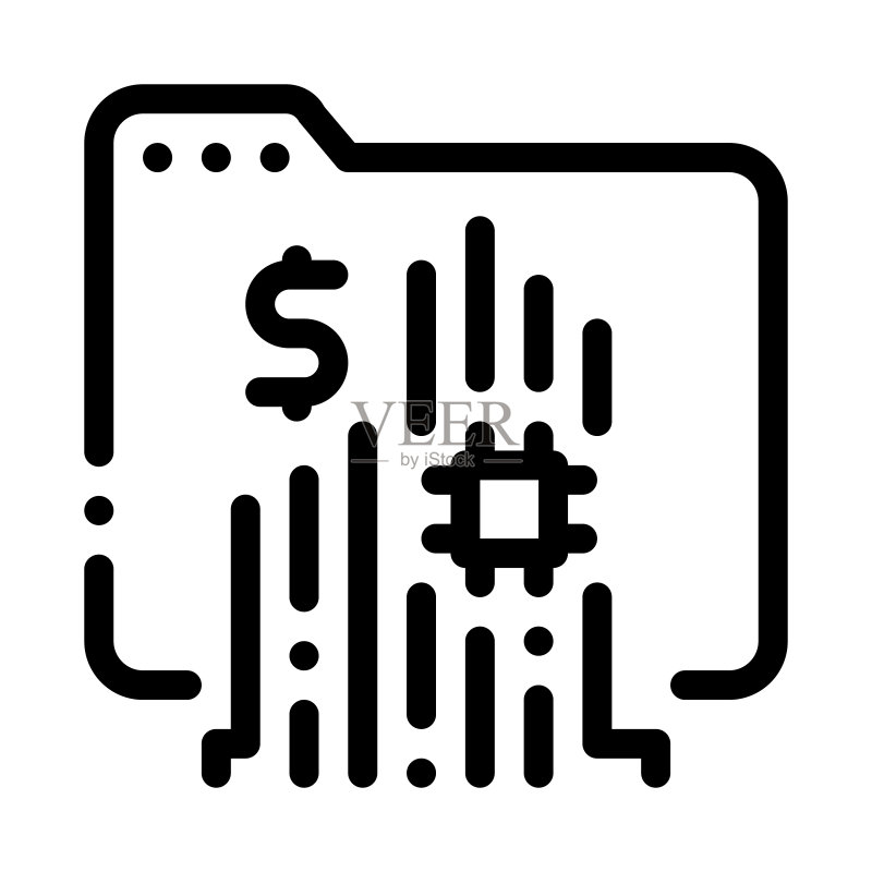 存储卡图标矢量轮廓插图图标素材