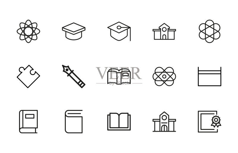 学习笔触线条图标集图标素材