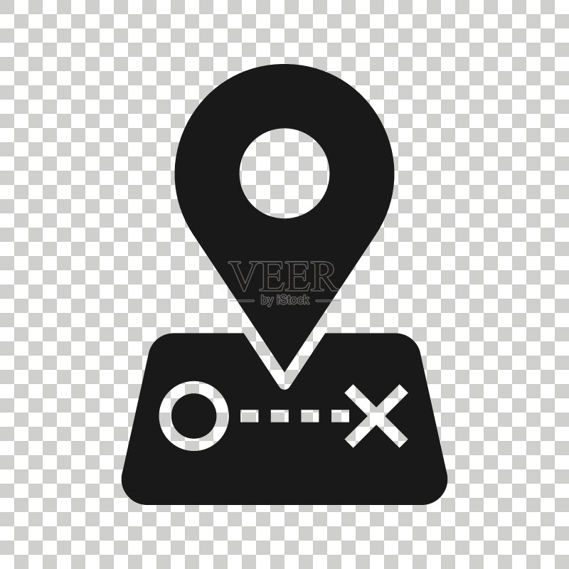 扁平风格的地图图钉图标。白色背景上的GPS导航矢量图。定位位置商务概念。图标素材