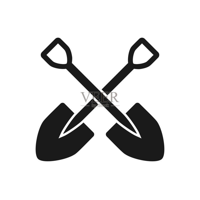 铁锹图标矢量标志模板图标素材