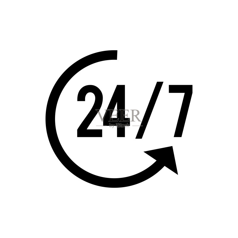 247标志图标服务趋势图标素材