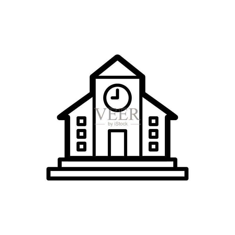 大学图标扁平矢量模板设计图标素材