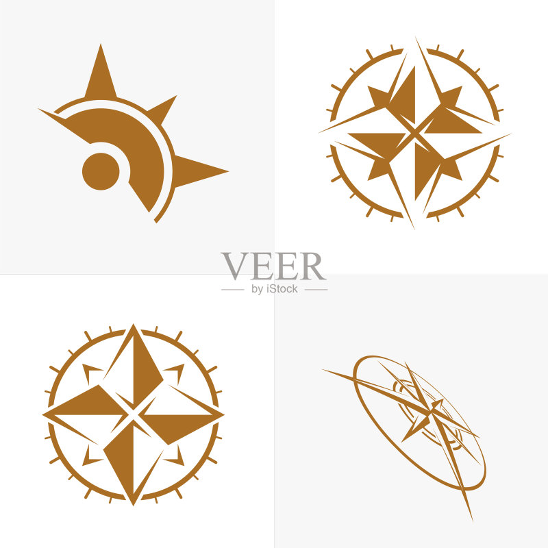创意指南针LOGO设计模板图标合集图标素材