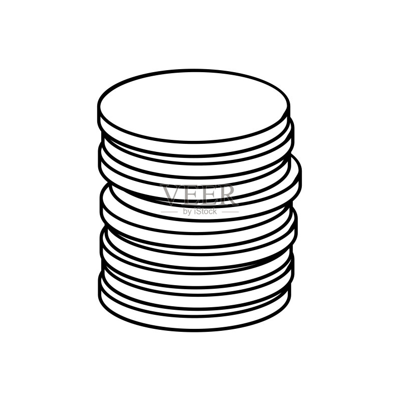 卡通硬币矢量符号图标设计轮廓图标素材