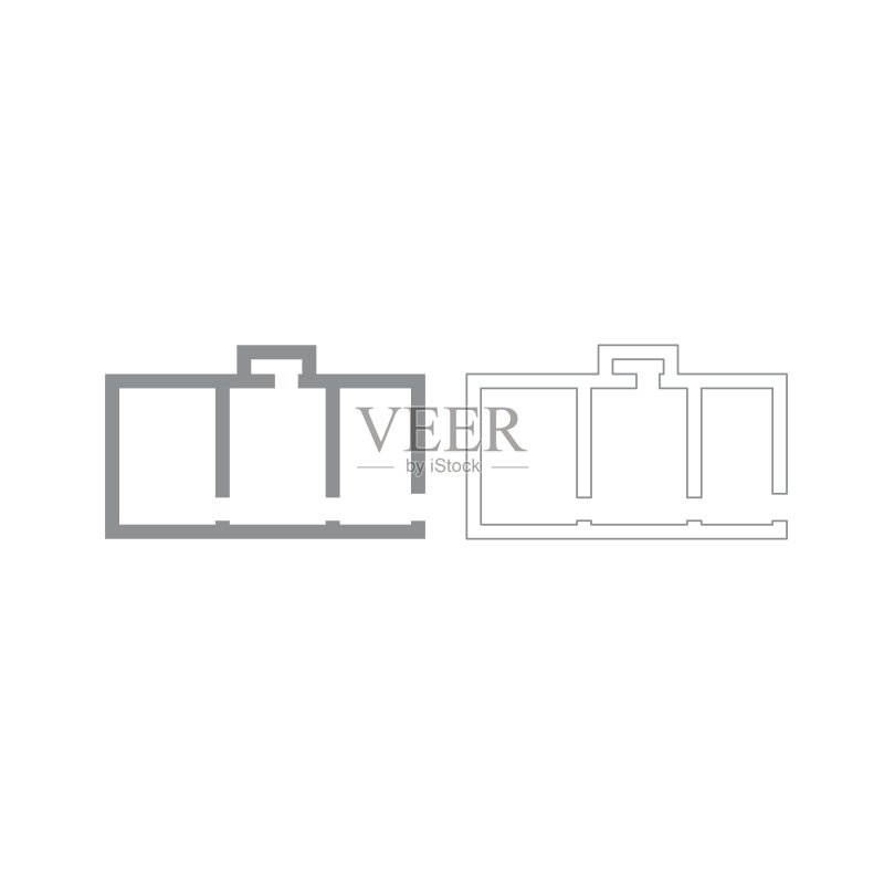 公寓平面图灰色图标图标素材