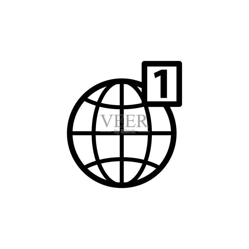 地球图标扁平矢量模板设计图标素材