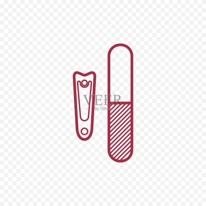 指甲钳线性图标。细线图示。修指甲钳轮廓符号。矢量孤立轮廓图图标素材
