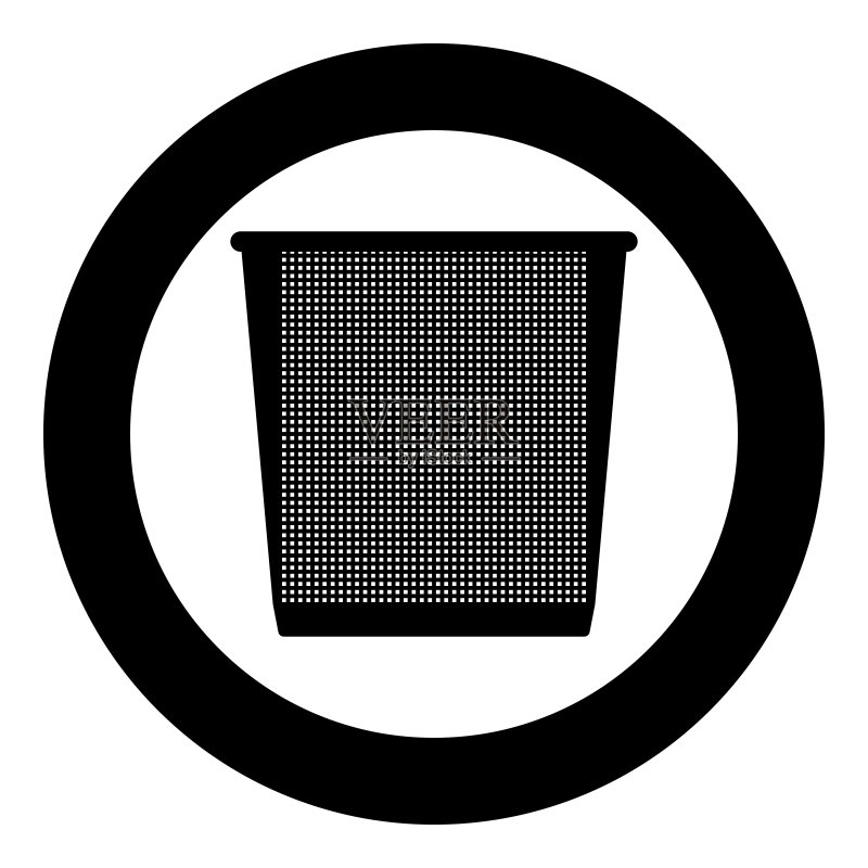 圆形黑色垃圾桶图标图标素材