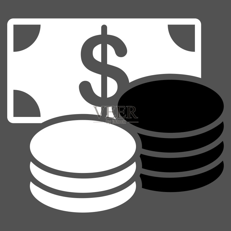 来自商业双色套装的现金图标图标素材