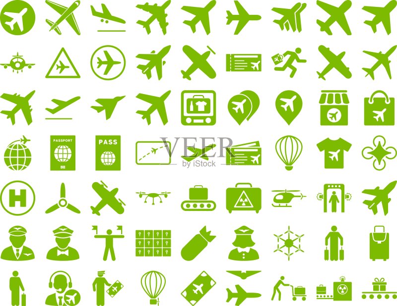 航空图标设置图标素材