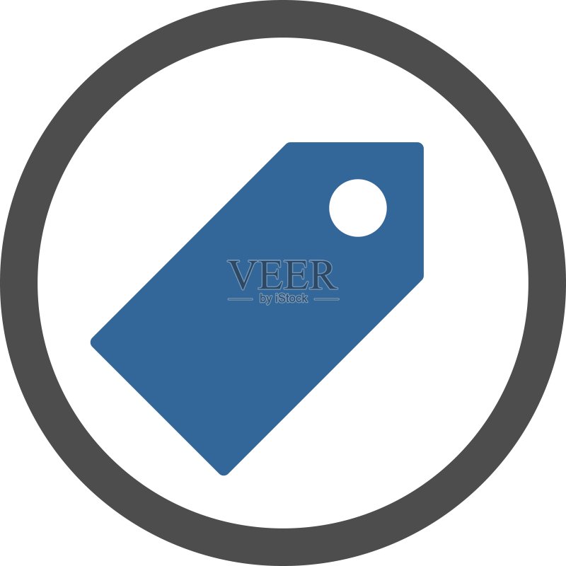 平板钴灰色圆形矢量标签图标图标素材