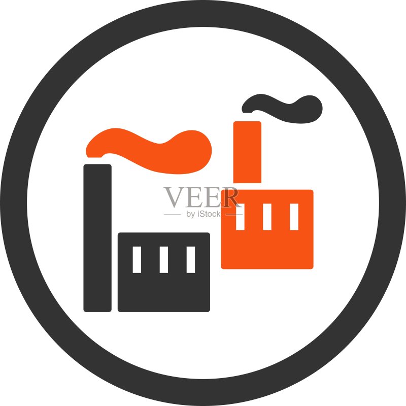 橙色和灰色圆形工业矢量图标图标素材