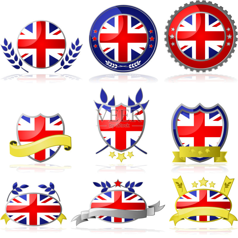 英国徽章图标素材