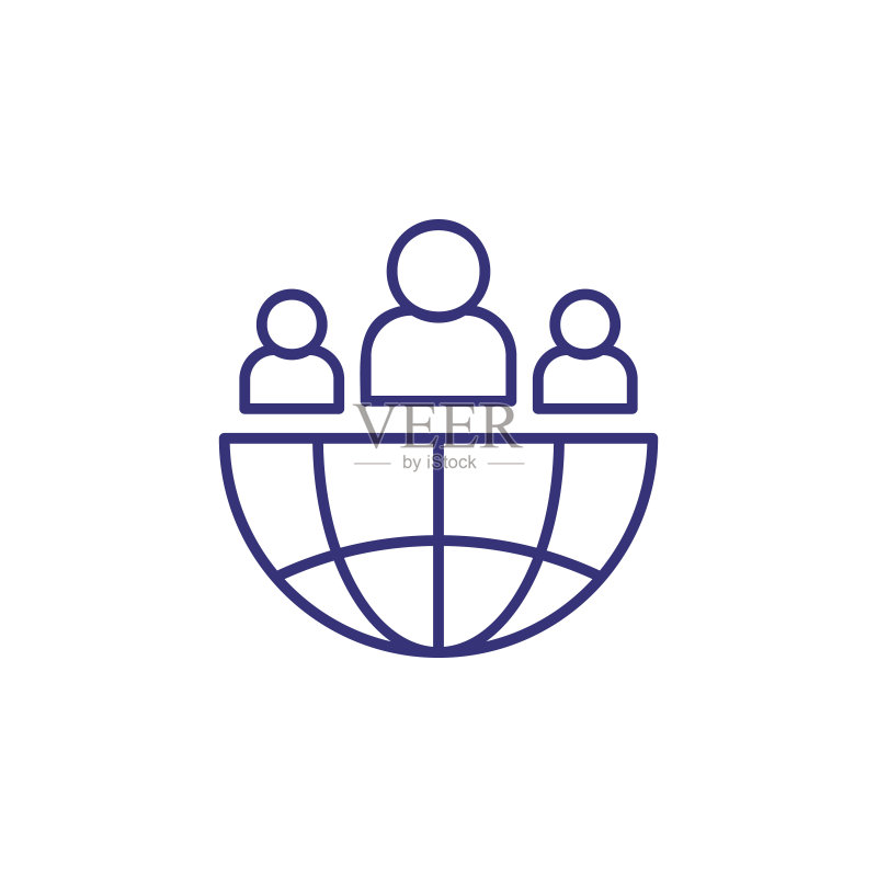 国际社区线性图标图标素材