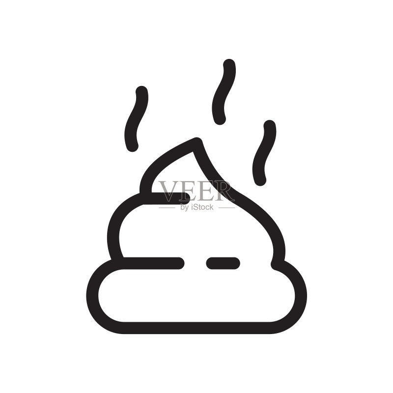 狗便便臭味图标细线艺术模板图标素材