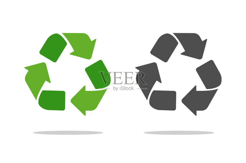 回收符号孤立在白色背景。正版插画素材
